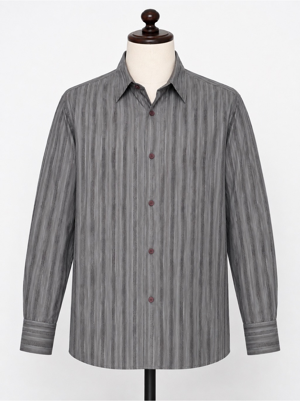 A/X Armani Exchange Gray Striped Long-Sleeve Button-Down Shirt